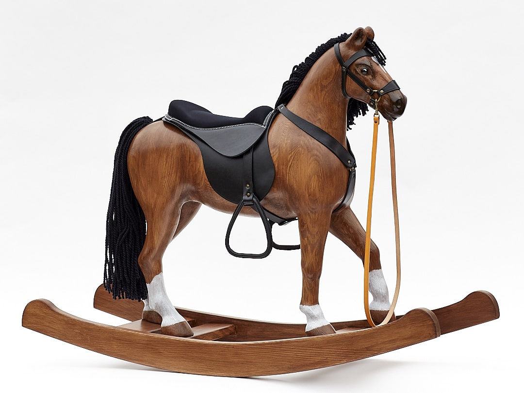 small wooden rocking horse
