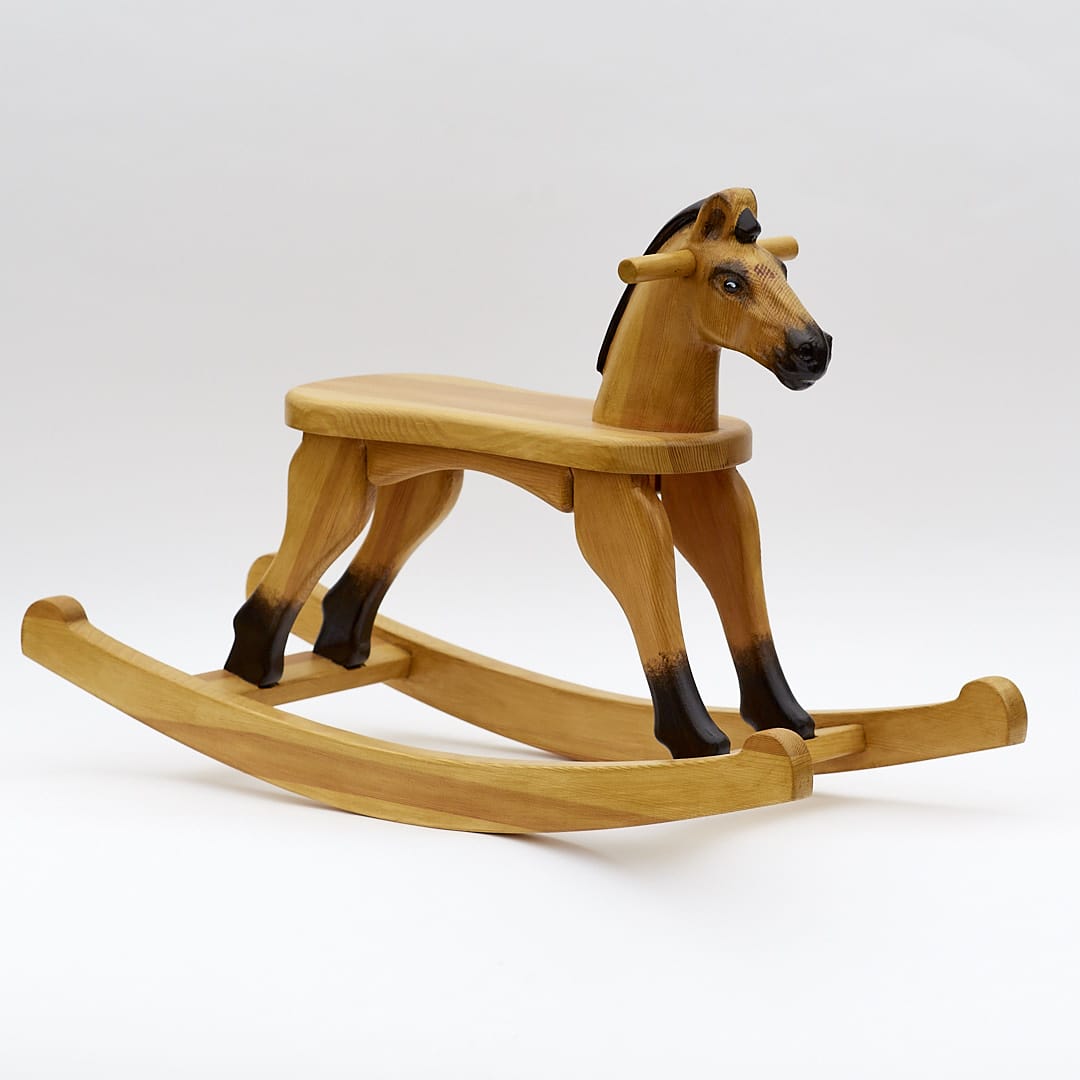 Wooden Rocking Horse, Tan colour finish