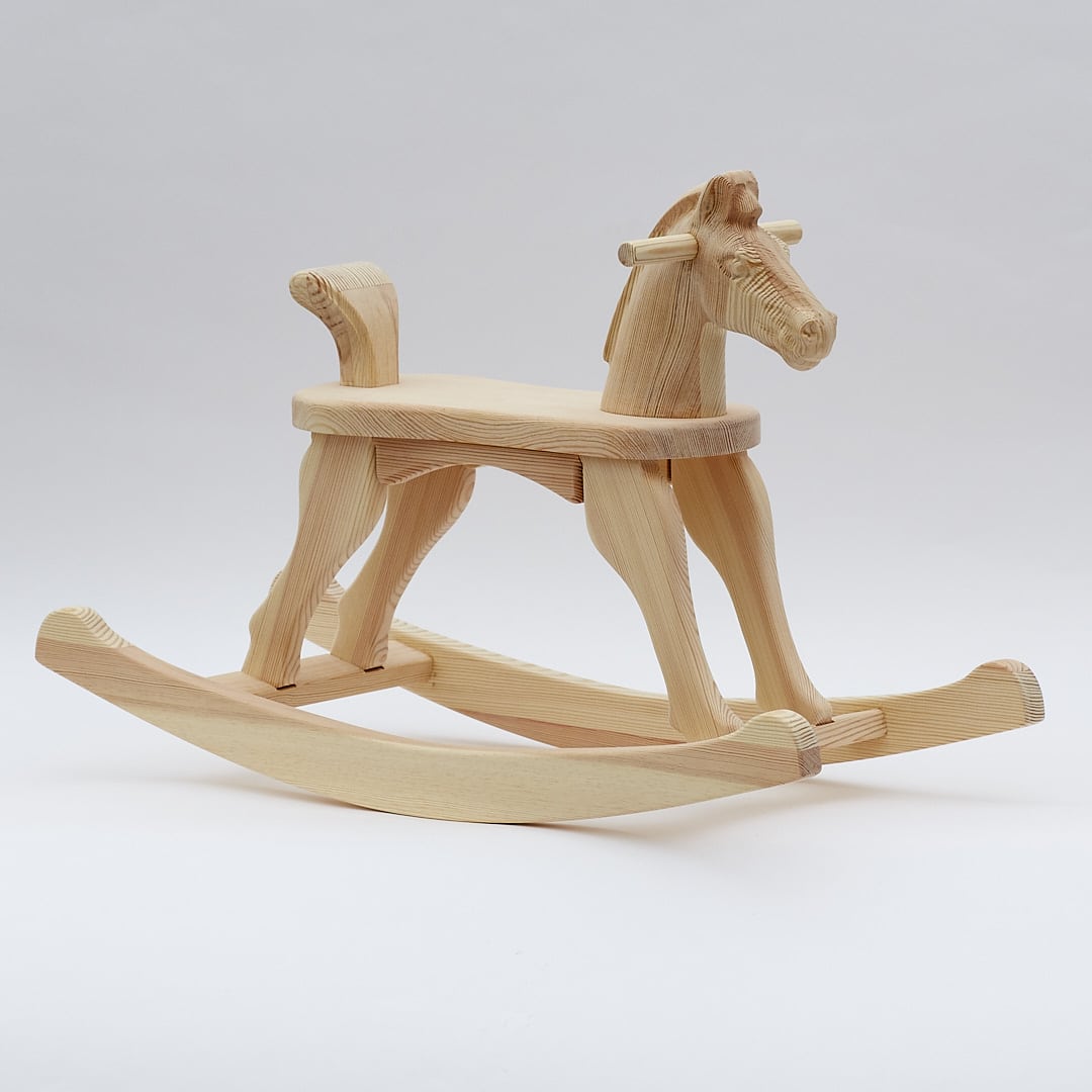 wooden riding rocking horse