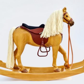 Our biggest rocking horse Royal Spinel, colored Izabella, seat height in 53 cm