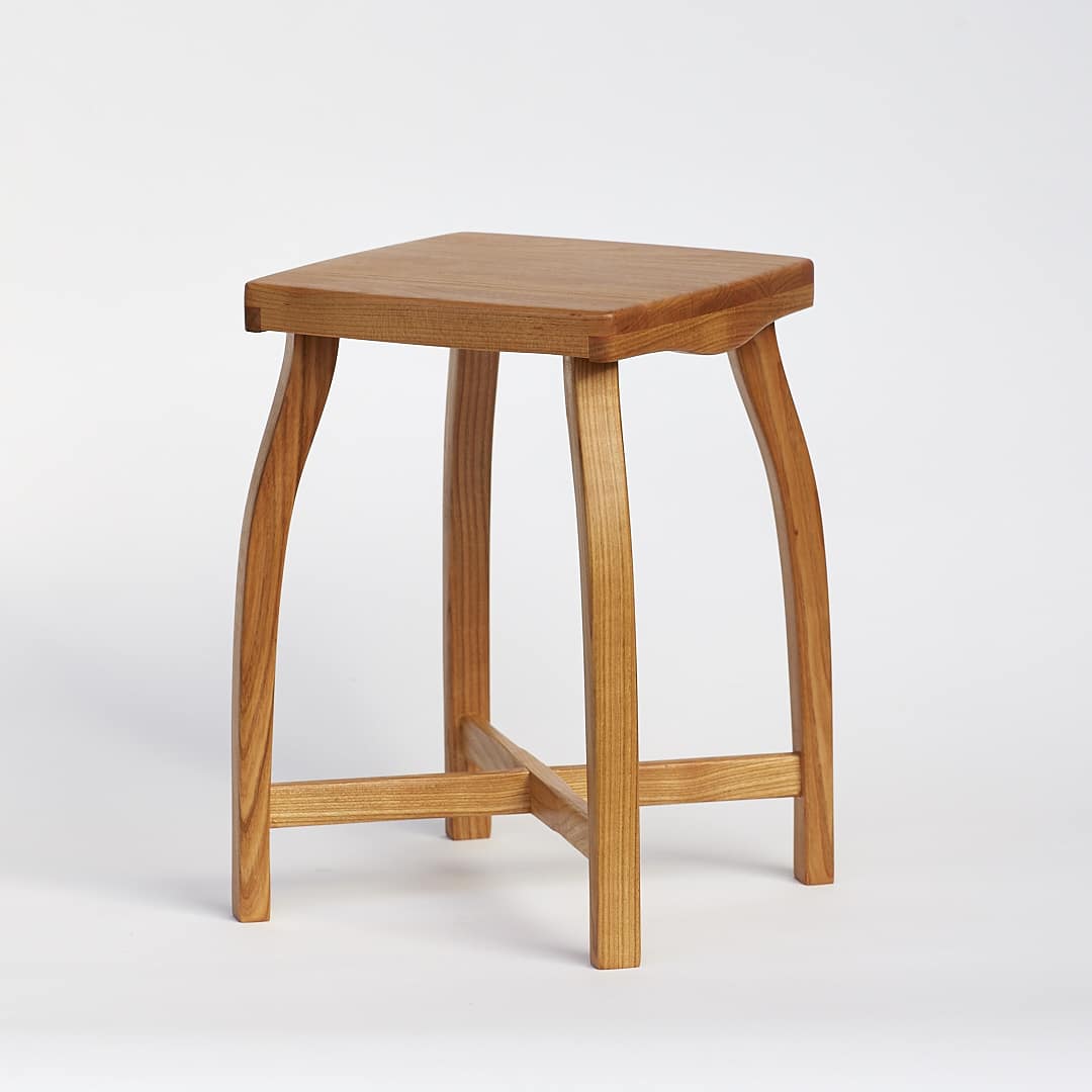 Elegant wooden stool Sella 35 made from Cherry