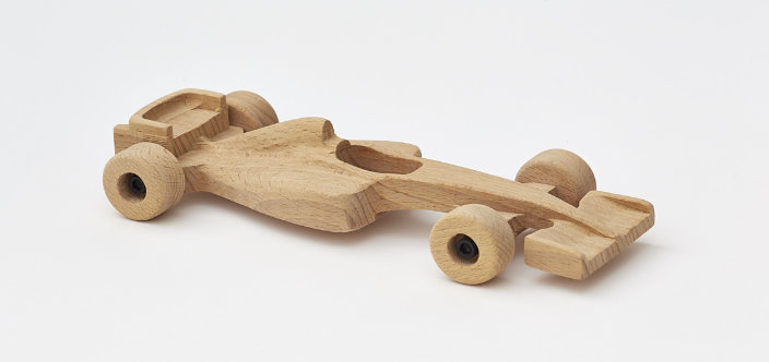 Formula 1 made from beech wood 25 cm long